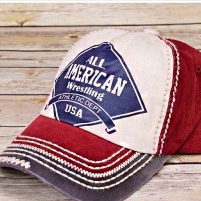 All American Vintage Style Cap / Hat  Adjustable Cap  NWT   Thick Stitch  Red  eb-76189722
